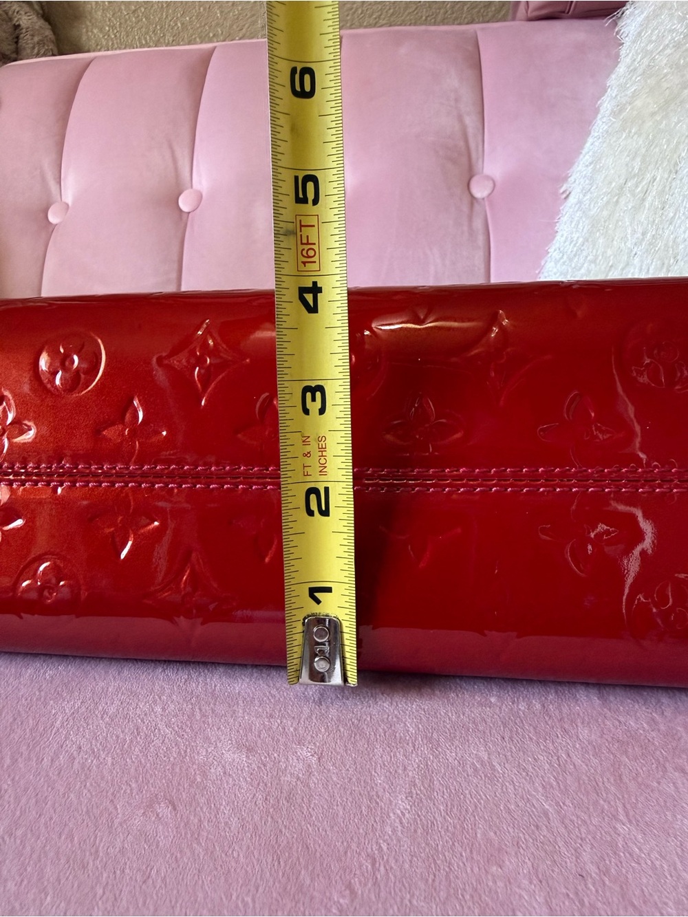 💯Auth! Louis Vuitton Roxbury Red Vernis Leather w Vachetta Trim & Gold Hardware - Picture 8 of 16